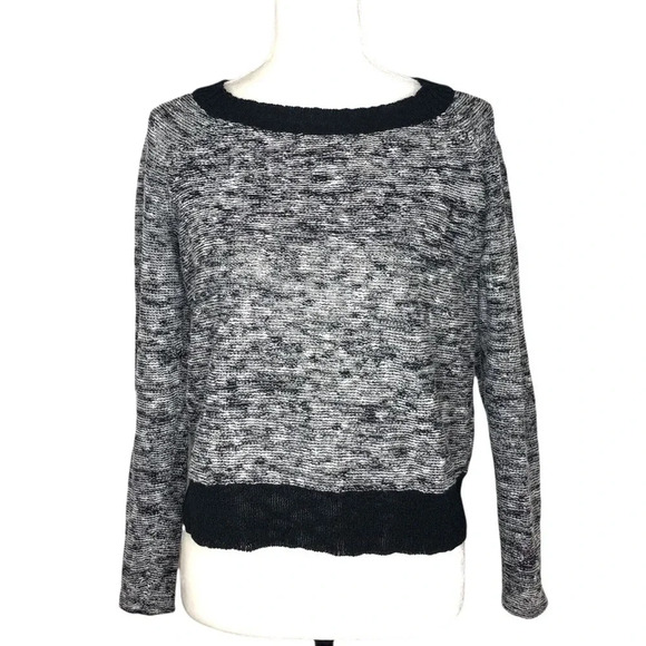 EILEEN FISHER Linen Blend Marled Knit Crewneck Crop Layering Sweater - Picture 4 of 9